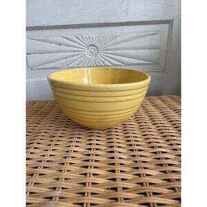 Vintage 30's McCoy Yellow Ribbed Mixing Bowl 7" Farmhouse Primitive